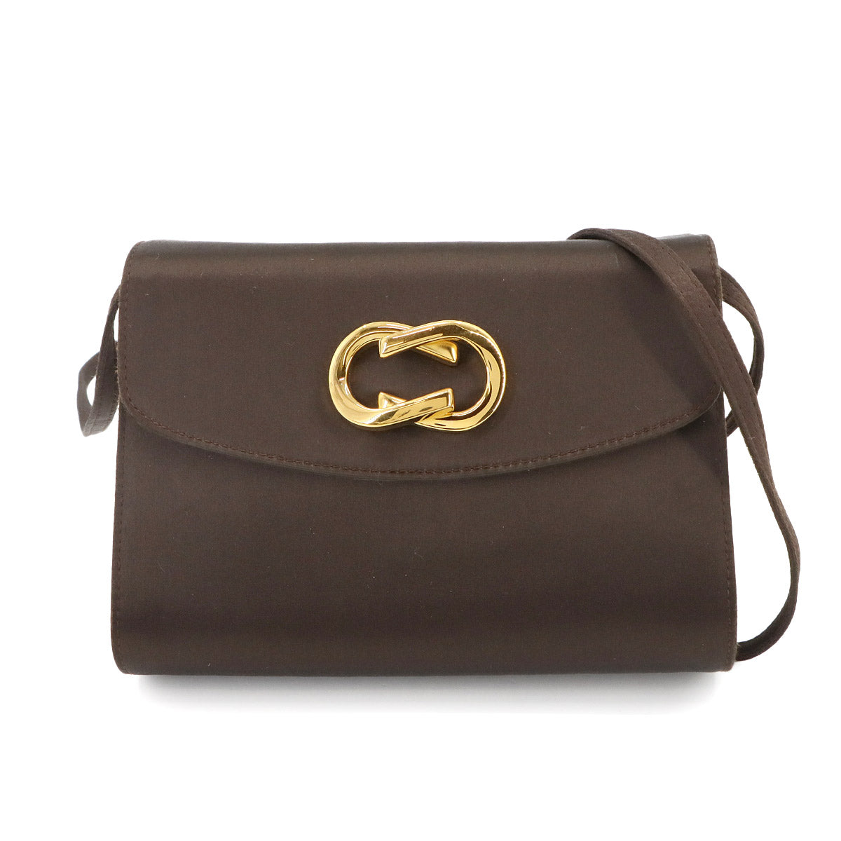 Shoulder Bag Satin Brown Vintage Old Gucci Purse