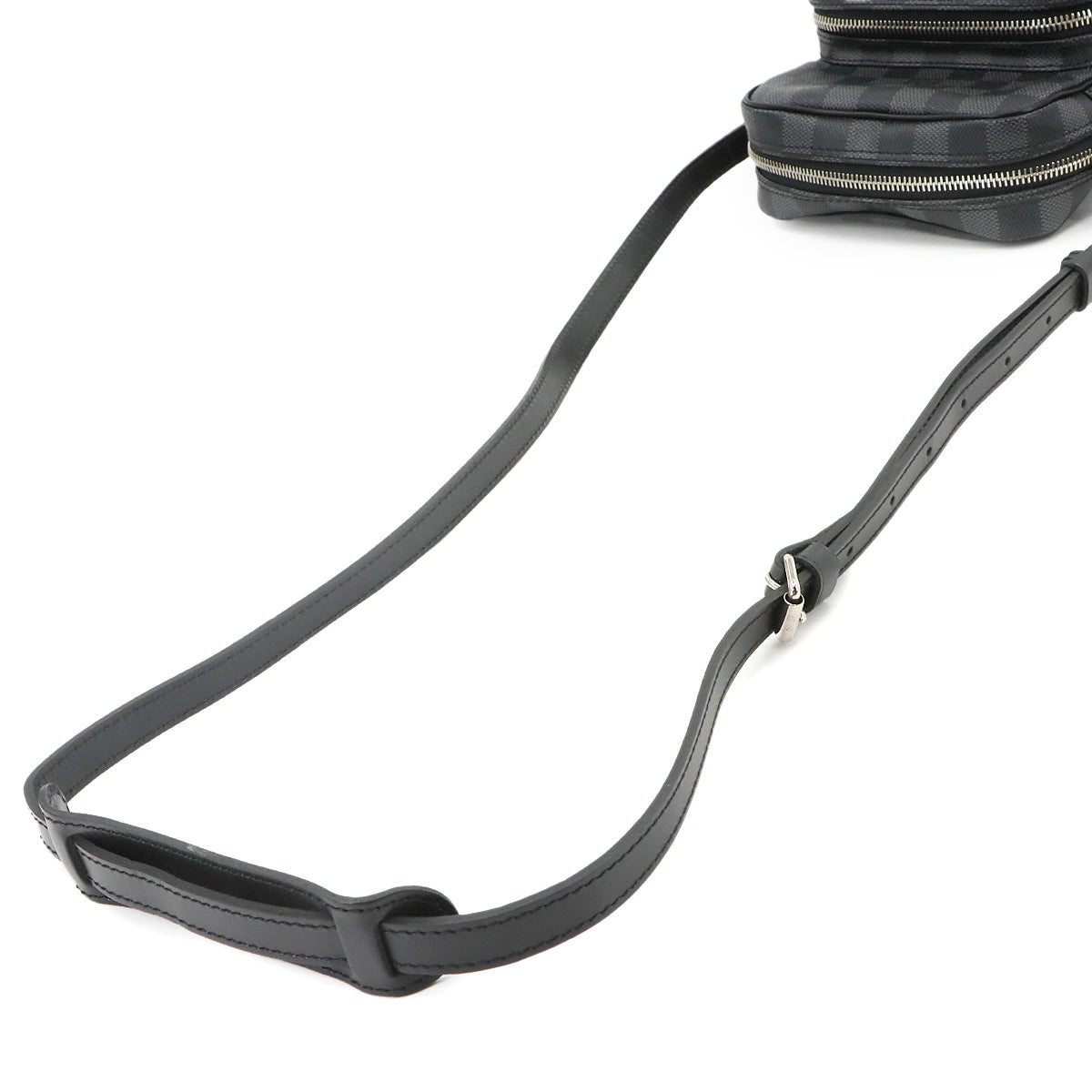 Damier Graphite Rem Shoulder Bag Black Gray N41446 Purse