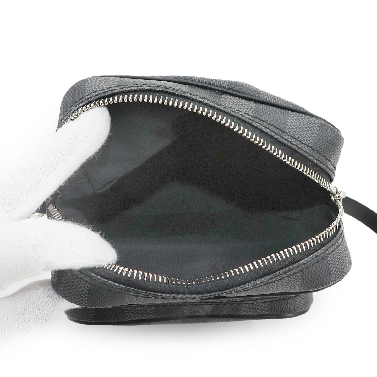 Damier Graphite Rem Shoulder Bag Black Gray N41446 Purse