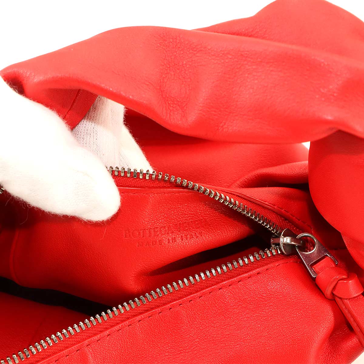 Double Knot Hand Bag Leather Red 629635 Purse