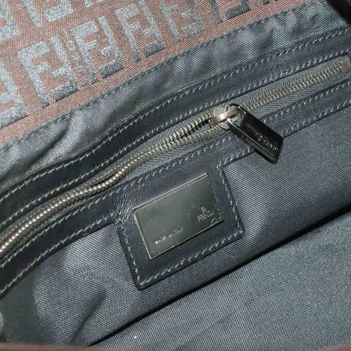 Zucchino Mamma Baguette Shoulder Bag Canvas Brown Black 8BR001