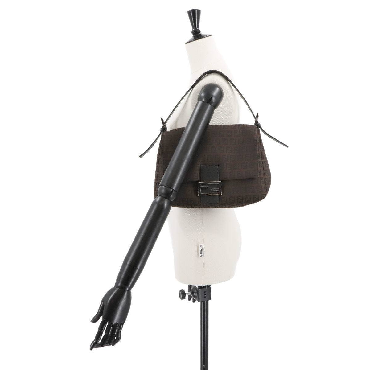 Zucchino Mamma Baguette Shoulder Bag Canvas Brown Black 8BR001