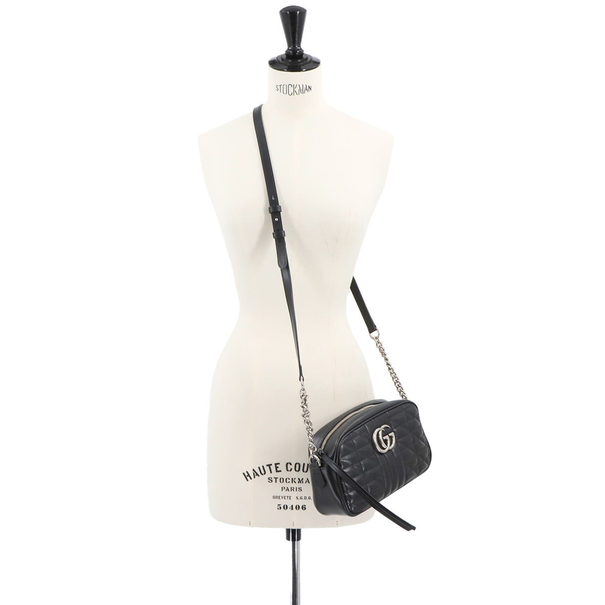 GG Marmont Chain Shoulder Bag Leather Black 447632 Purse