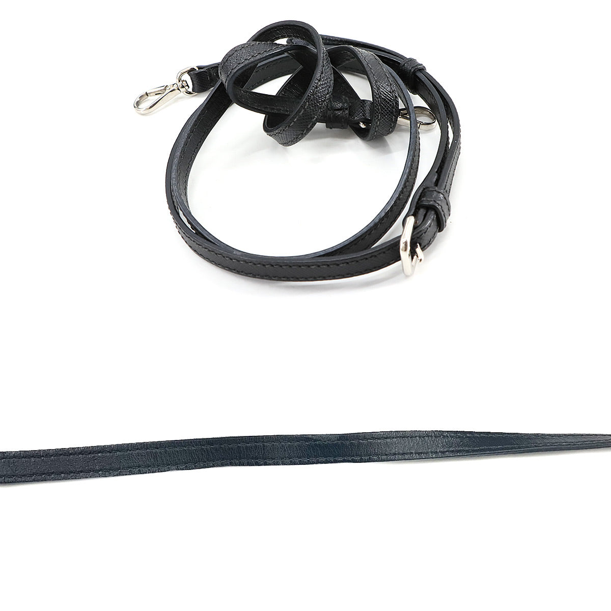 2way Chain Hand Shoulder Bag Nylon Leather Black 1BH026