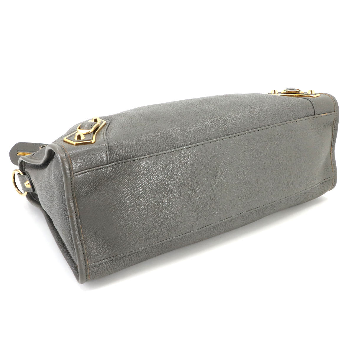 Classic Metallic Edge City Hand Shoulder Bag Gray 390154