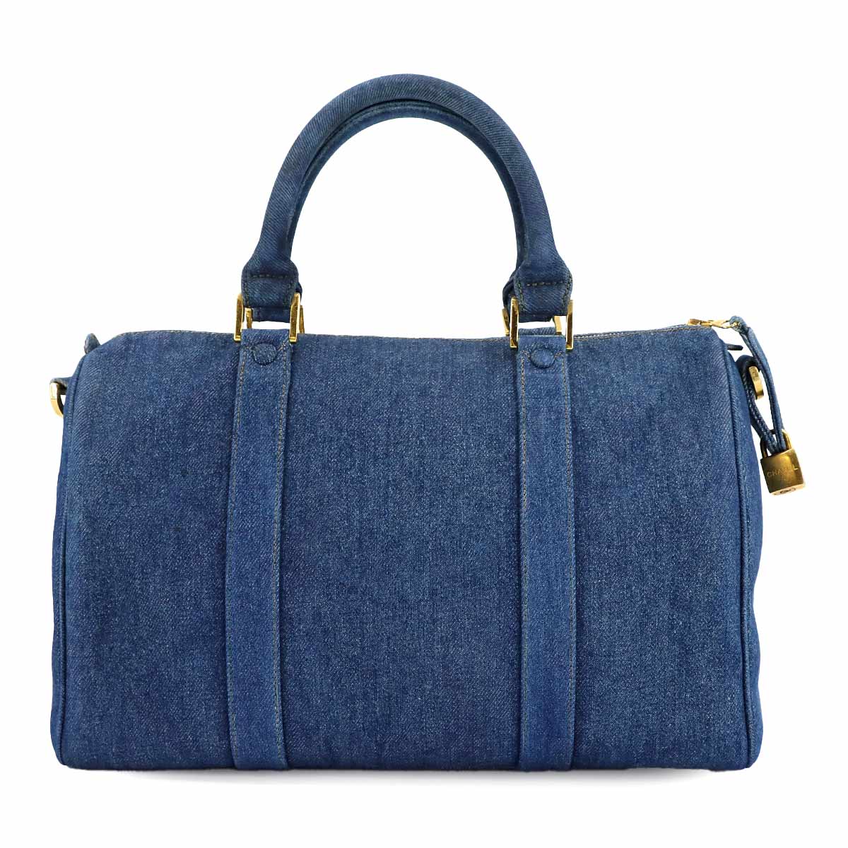 Coco Logos Hand Shoulder Bag Denim Blue Purse