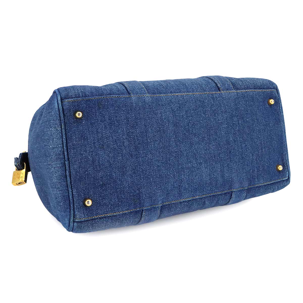 Coco Logos Hand Shoulder Bag Denim Blue Purse