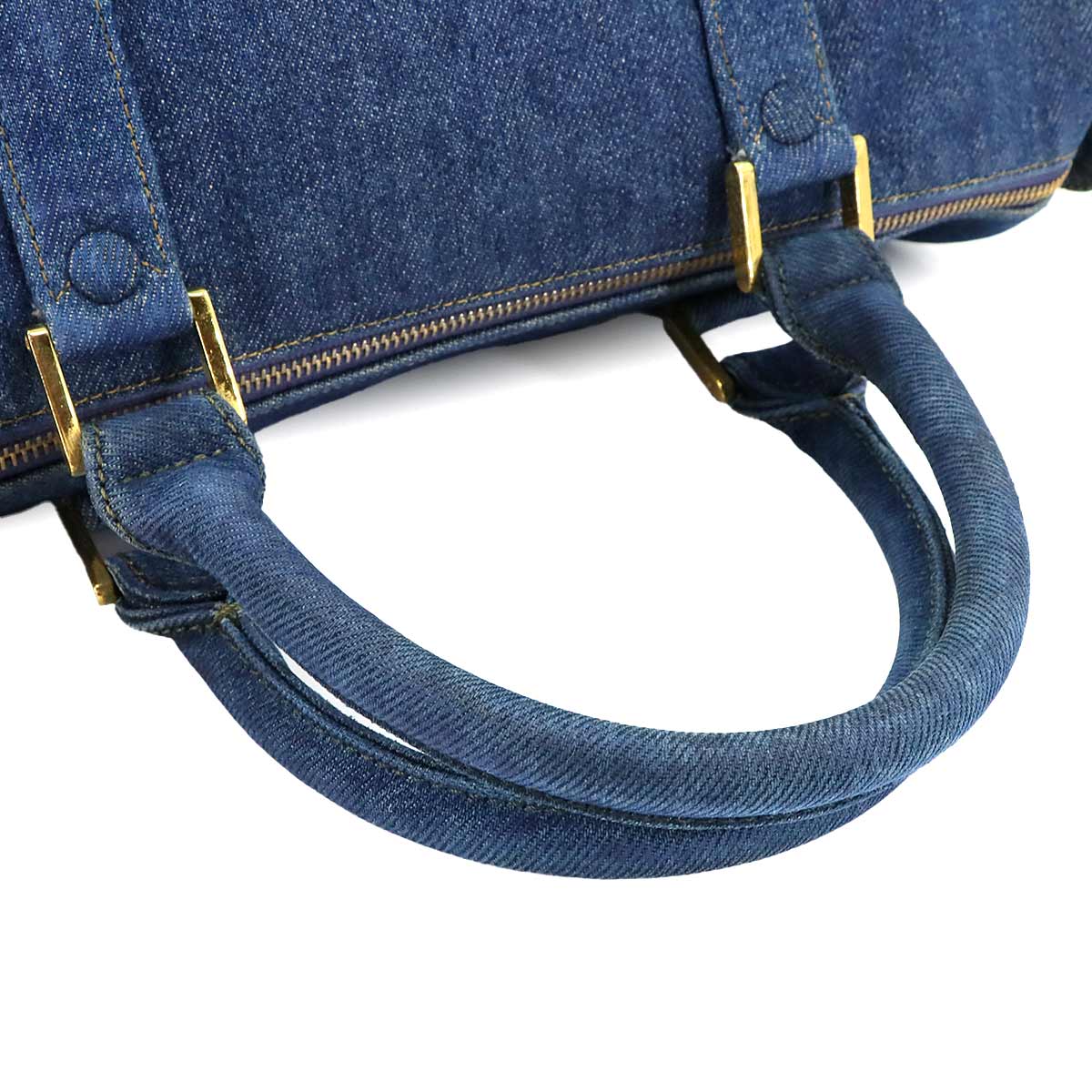 Coco Logos Hand Shoulder Bag Denim Blue Purse