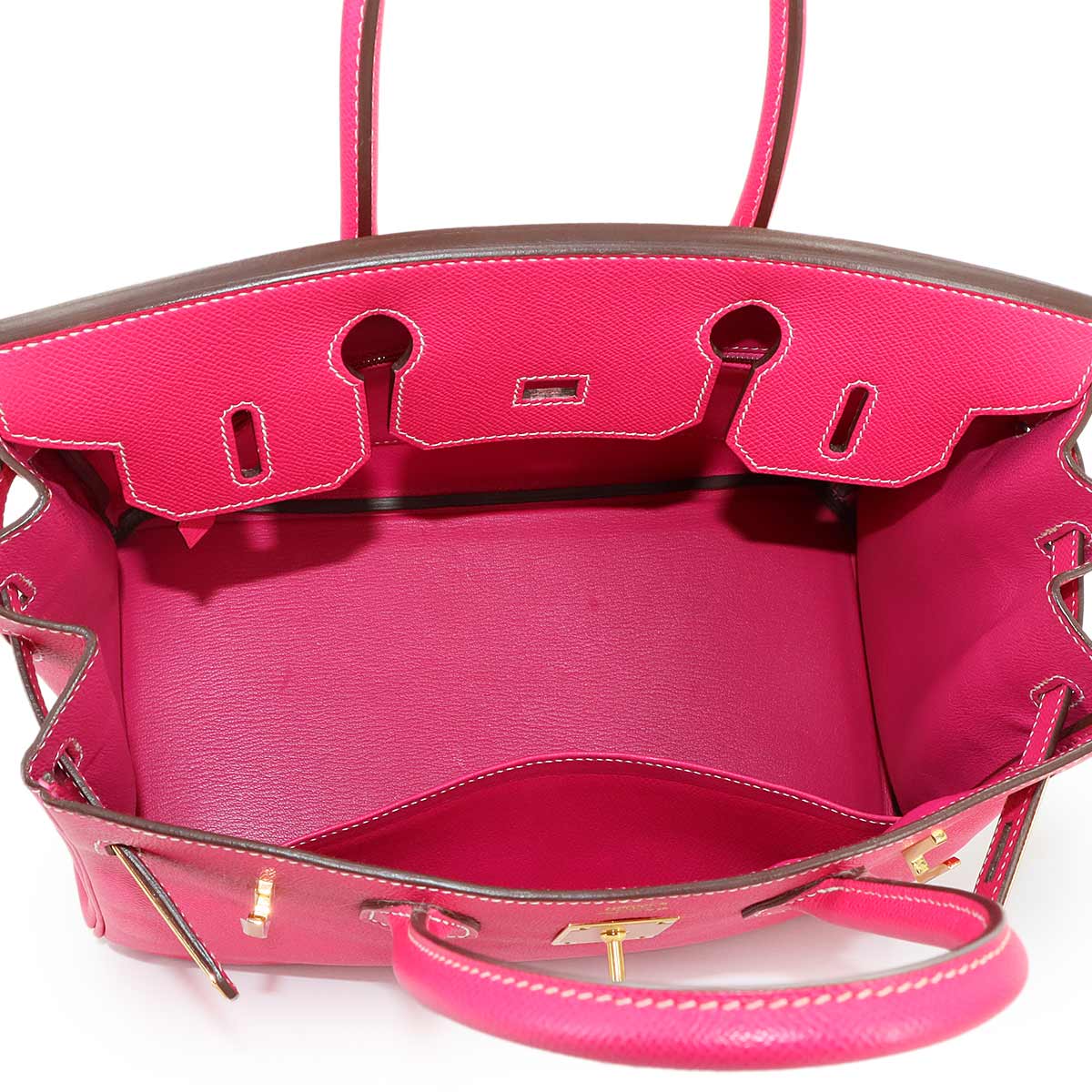 Birkin 30 Epsom Rose Tyrien Hand Bag Purse Pink