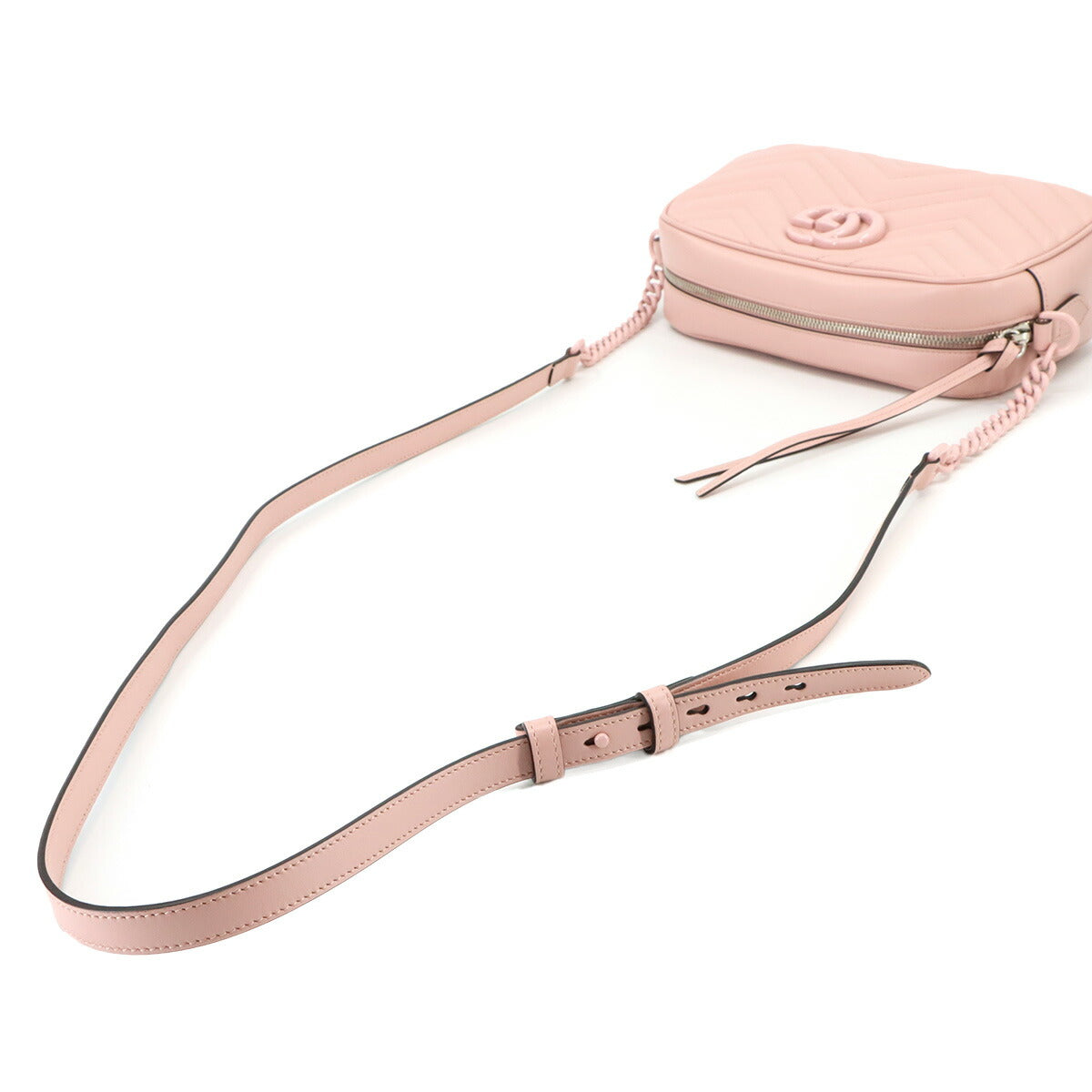 GG Marmont Quilting Small Chain Shoulder Bag Leather Pink 447632