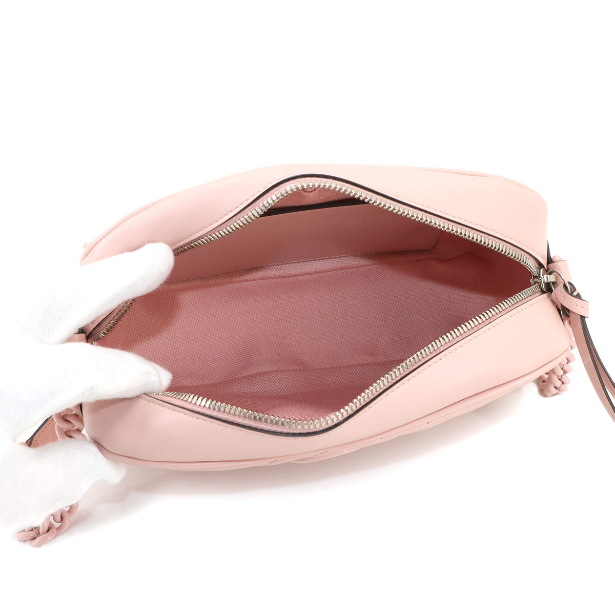 GG Marmont Quilting Small Chain Shoulder Bag Leather Pink 447632