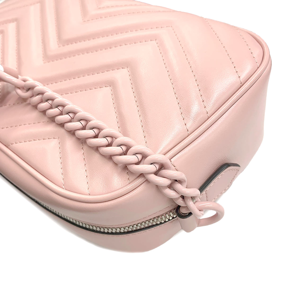 GG Marmont Quilting Small Chain Shoulder Bag Leather Pink 447632