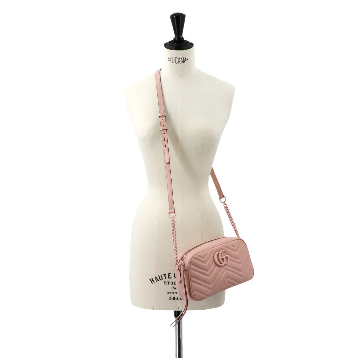 GG Marmont Quilting Small Chain Shoulder Bag Leather Pink 447632