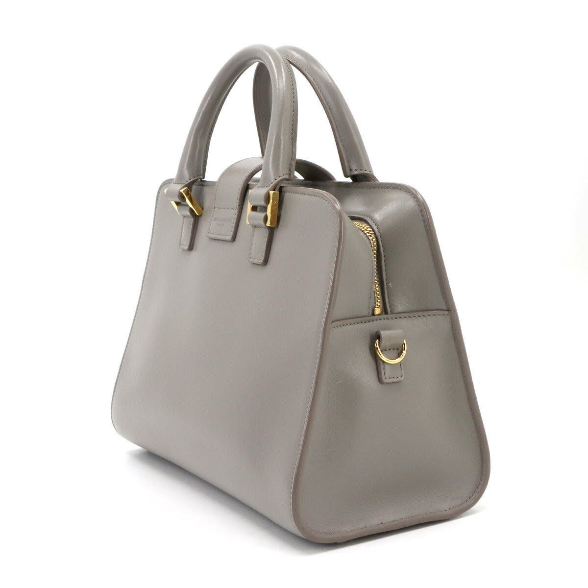 Baby Cabas Hand Shoulder Bag Leather Gray 472466