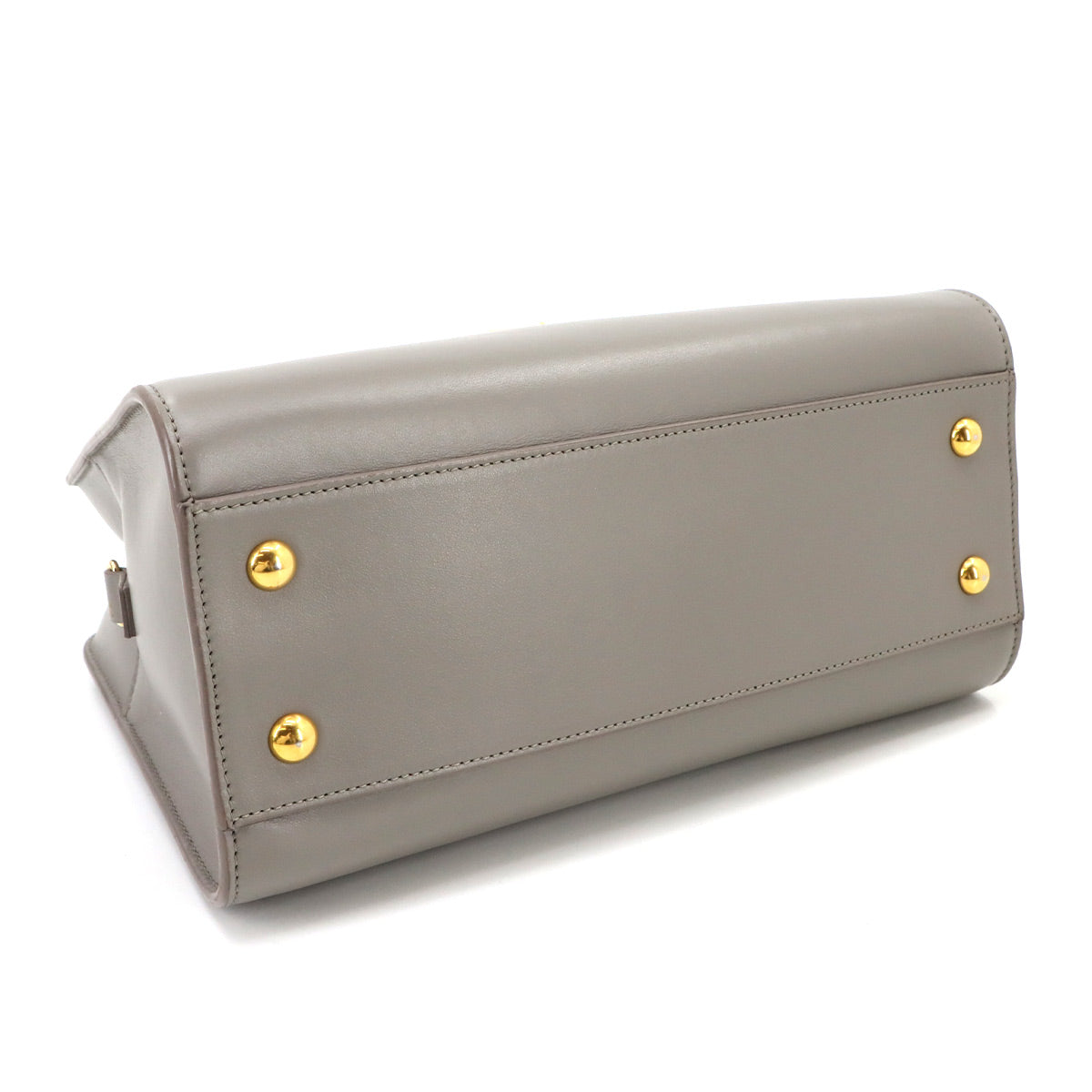 Baby Cabas Hand Shoulder Bag Leather Gray 472466