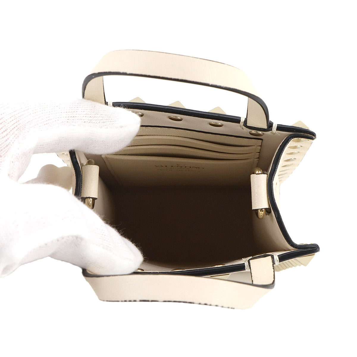 Rock Studs 2way Hand Shoulder Bag White Purse