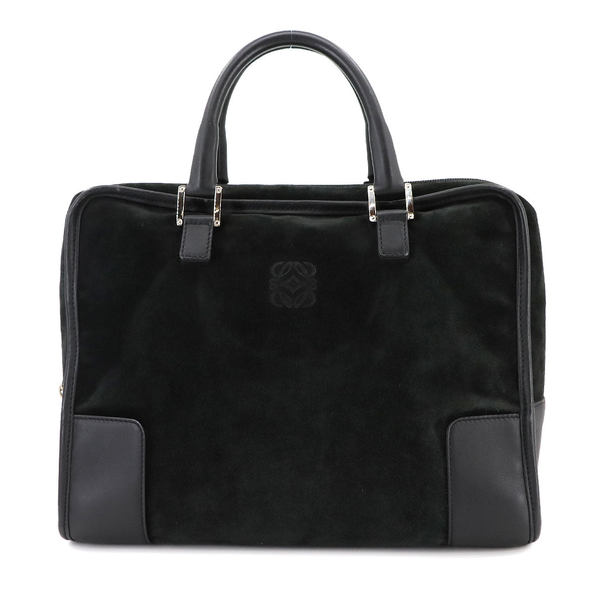 Amazona 32 Hand Bag Suede Leather Black Purse