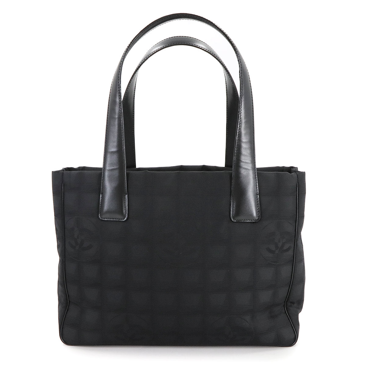 CHANEL New Travel Line Tote PM Bag Nylon Jacquard Leather Black A20457