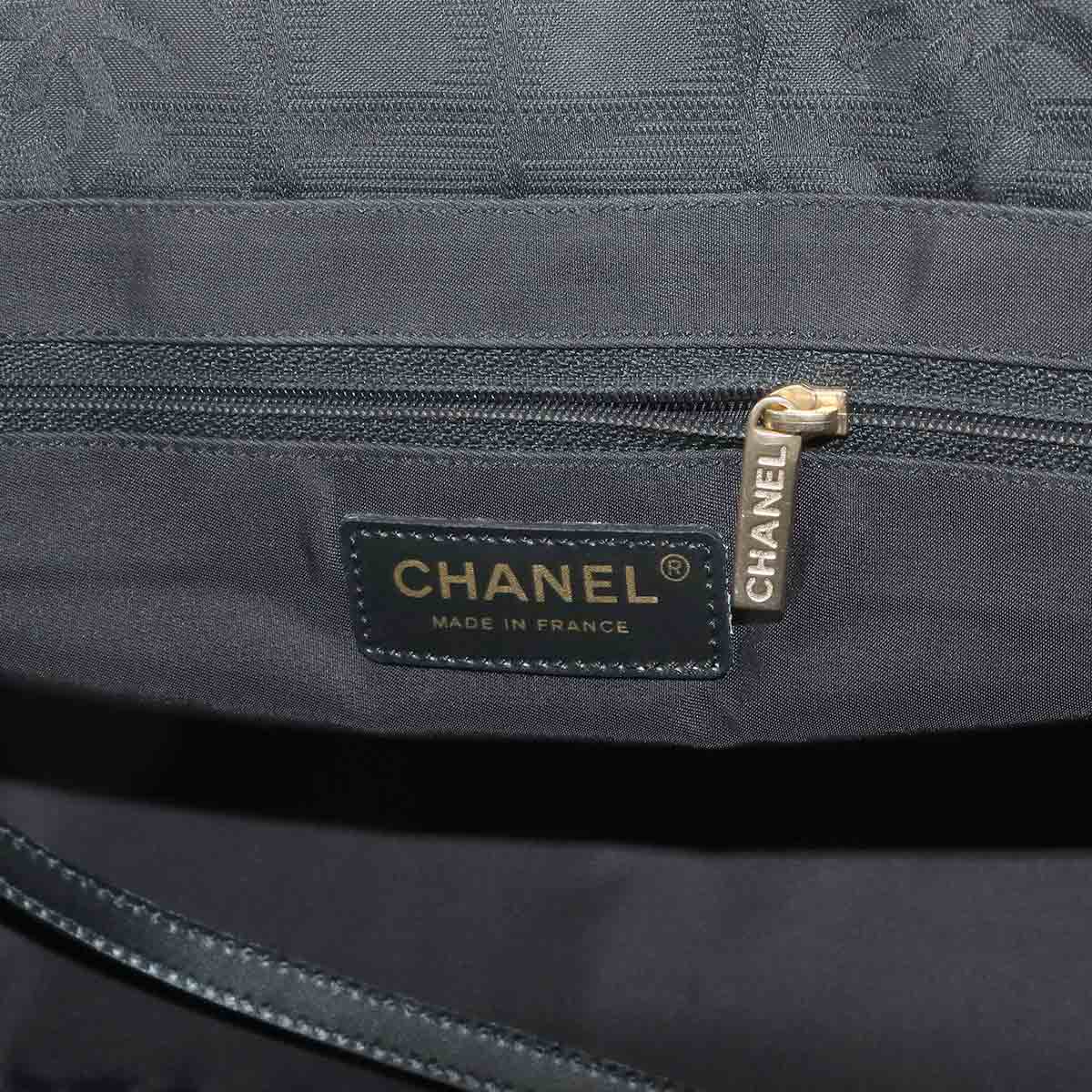 CHANEL New Travel Line Tote PM Bag Nylon Jacquard Leather Black A20457