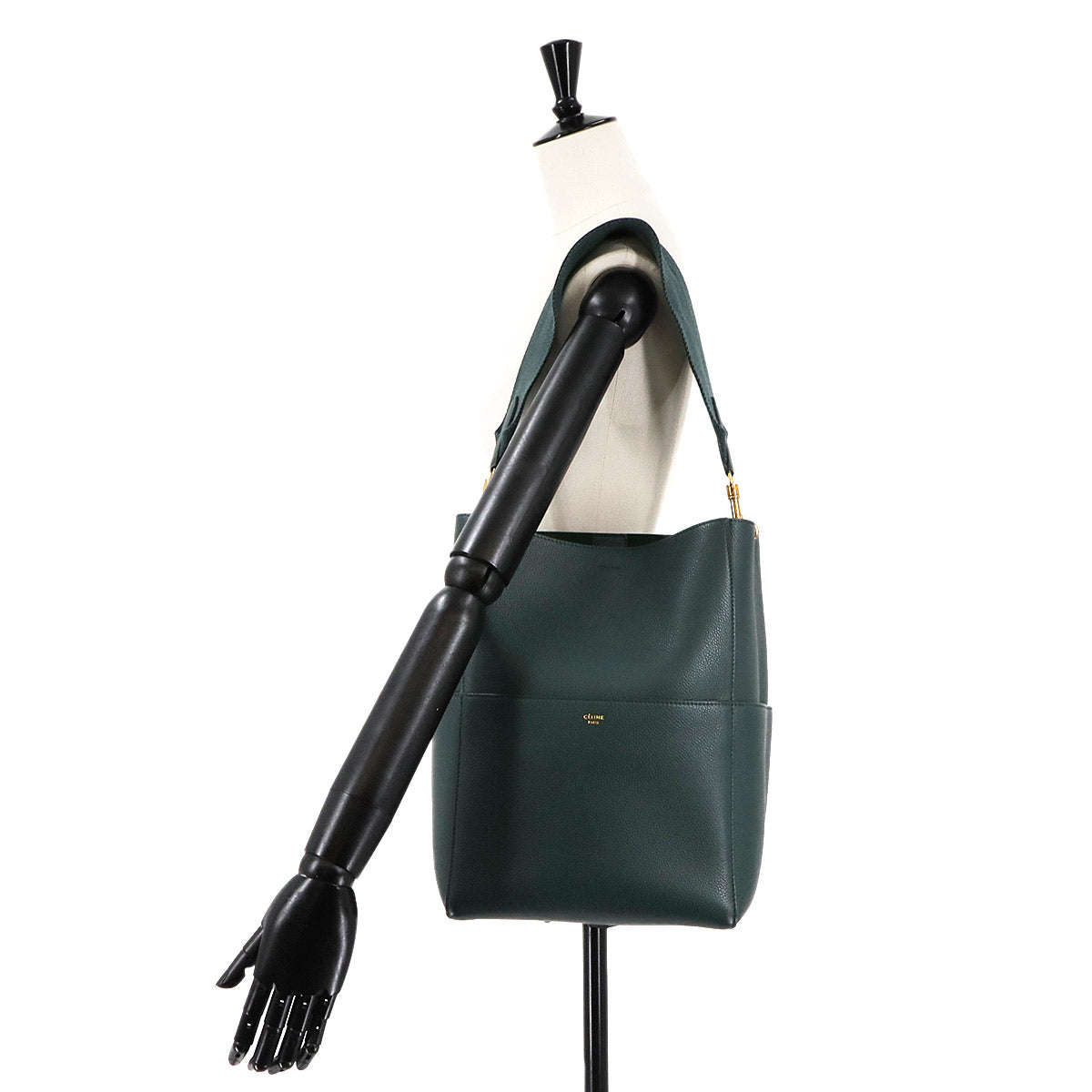 Sangle Bucket Shoulder Bag Leather Amazone 189593AH4 Purse