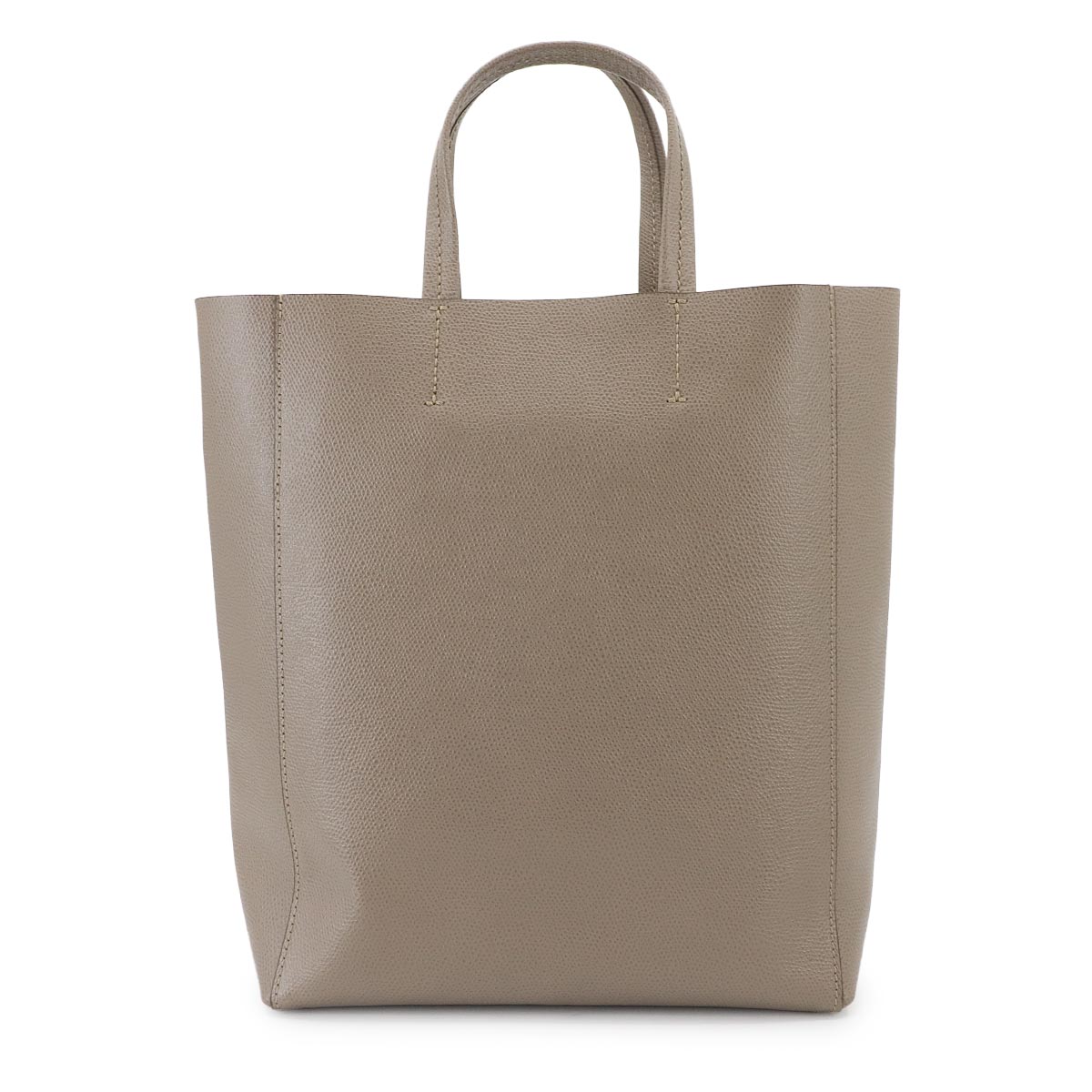 Small Vertical Cabas Tote Shoulder Bag Leather Taupe 176183