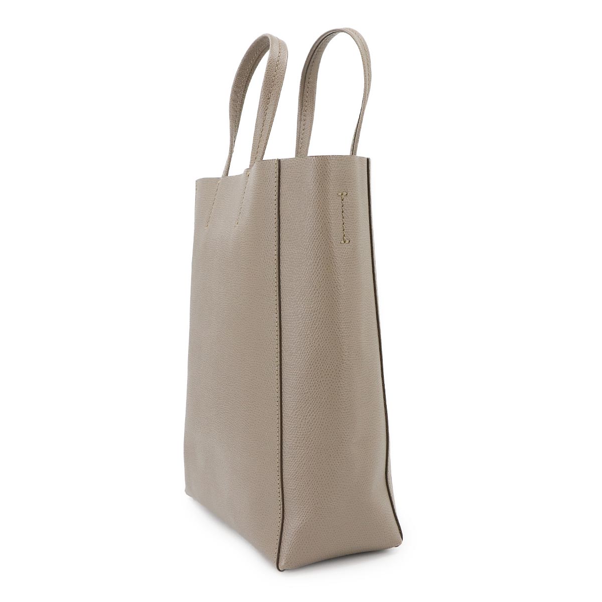 Small Vertical Cabas Tote Shoulder Bag Leather Taupe 176183