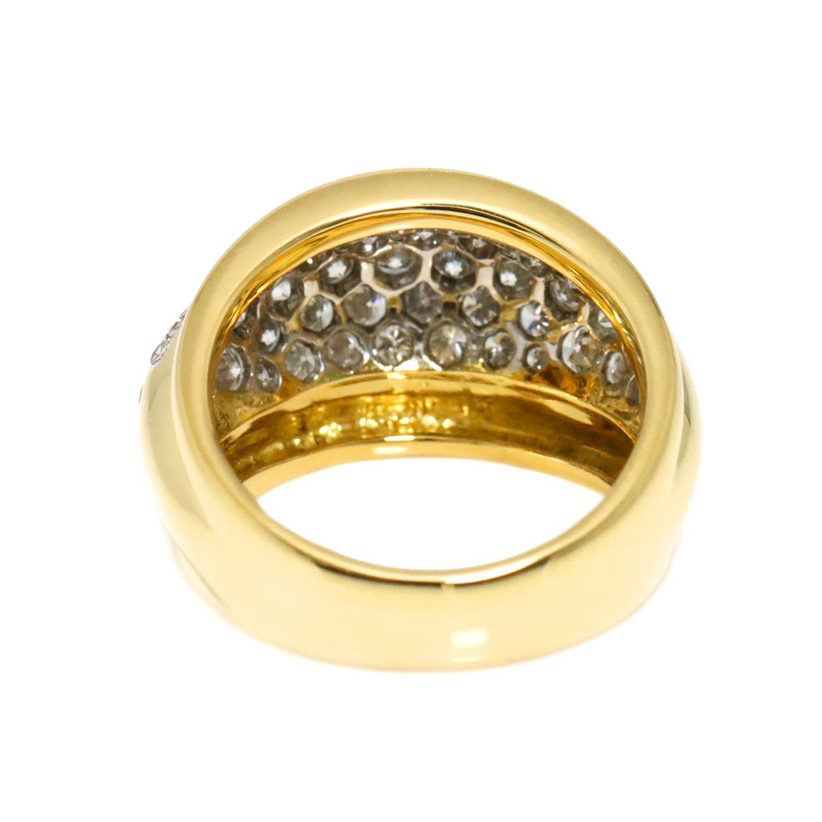 Diamond 1.63ct Ring 18K K18 YG Yellow Gold 750 size6(US)