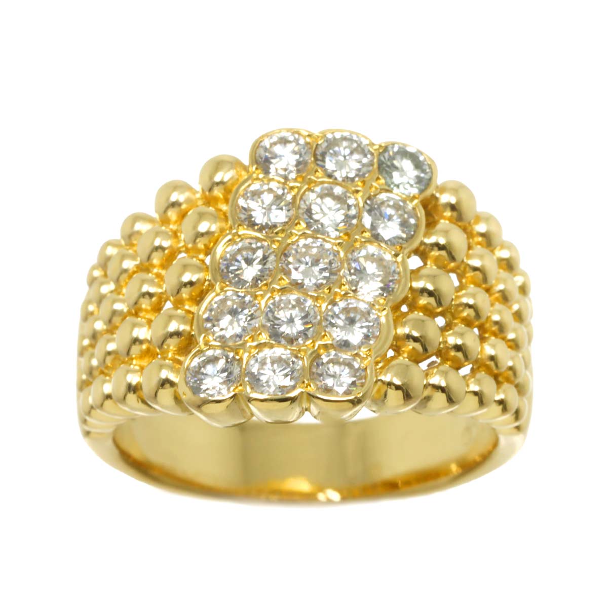 Diamond 1.00ct Ring 18K K18 YG Yellow Gold 750 size5.5-5.75(US)