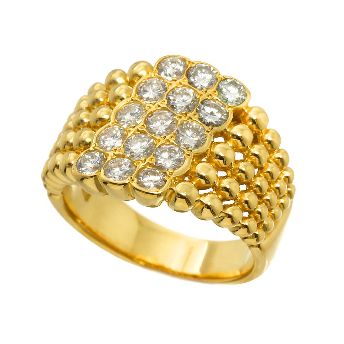 Diamond 1.00ct Ring 18K K18 YG Yellow Gold 750 size5.5-5.75(US)