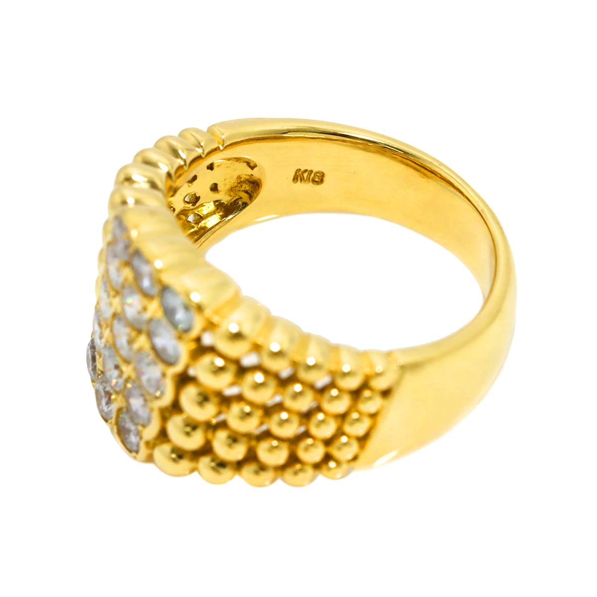 Diamond 1.00ct Ring 18K K18 YG Yellow Gold 750 size5.5-5.75(US)