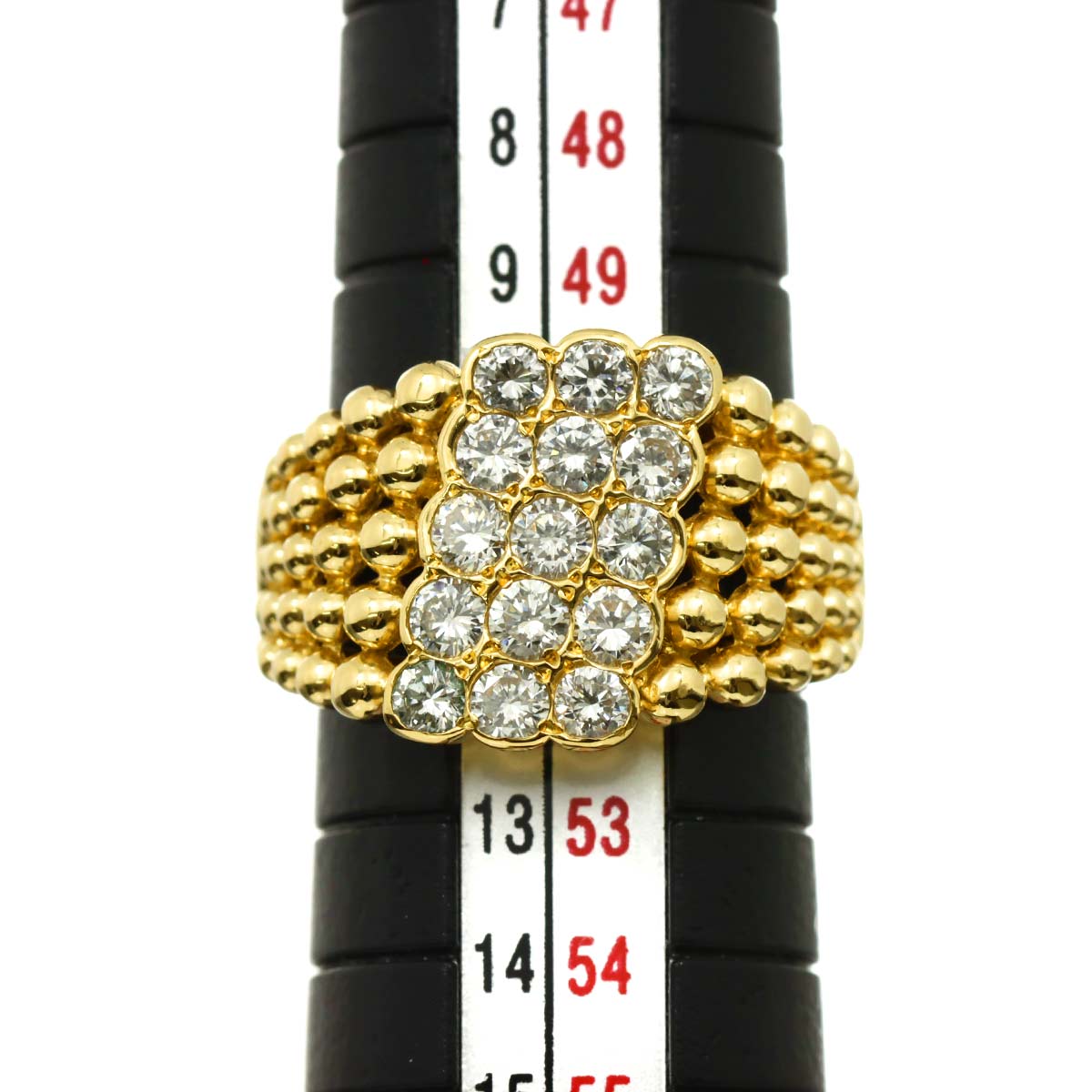 Diamond 1.00ct Ring 18K K18 YG Yellow Gold 750 size5.5-5.75(US)