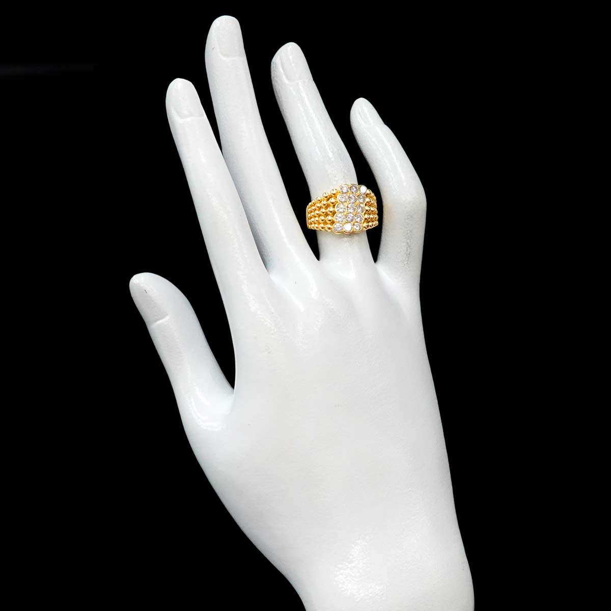 Diamond 1.00ct Ring 18K K18 YG Yellow Gold 750 size5.5-5.75(US)