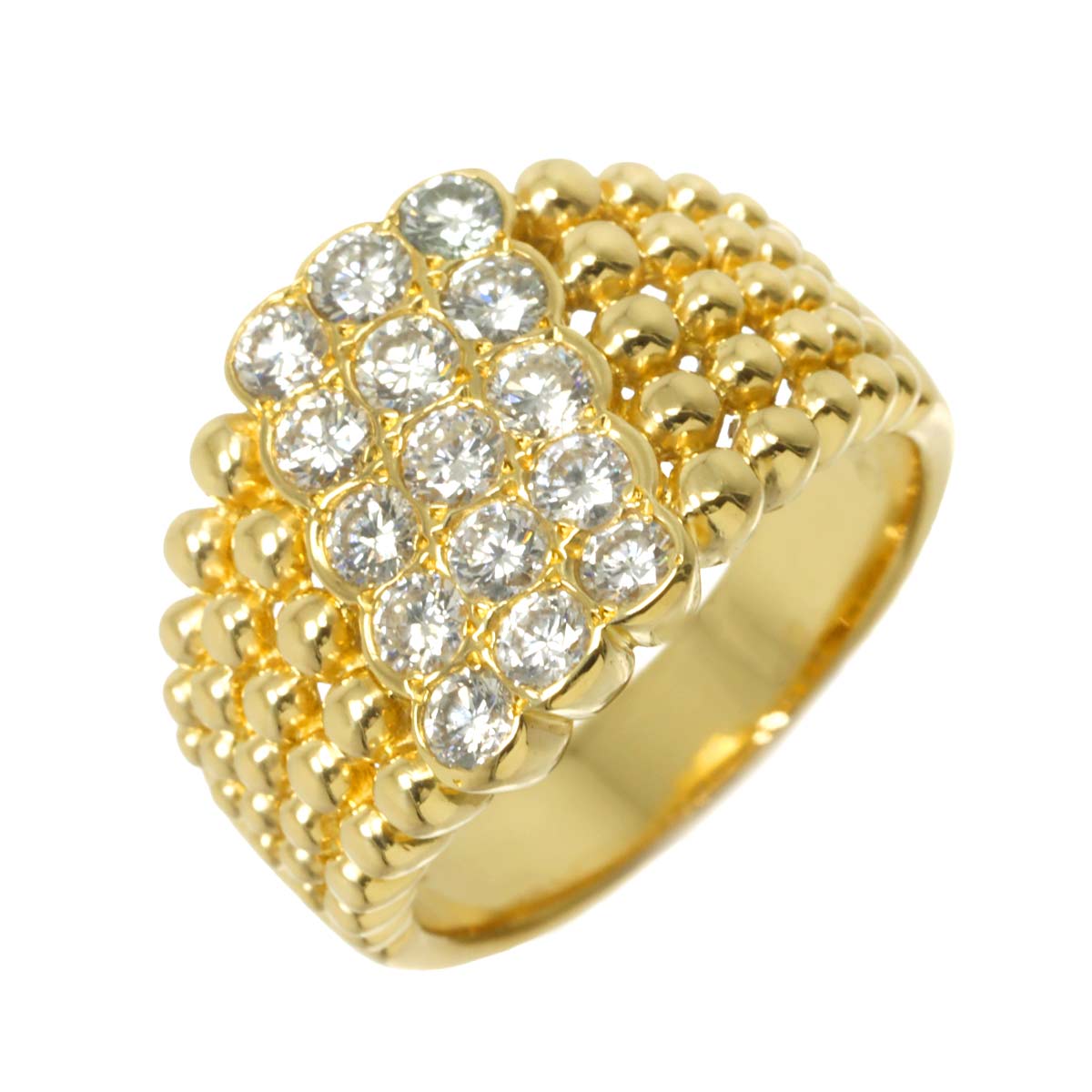 Diamond 1.00ct Ring 18K K18 YG Yellow Gold 750 size5.5-5.75(US)