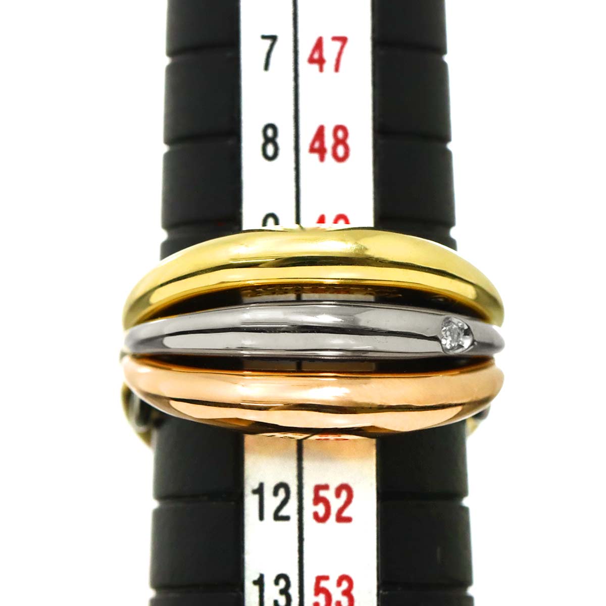 Diamond Ring 18K YG WG PG 750 size5.25-5.5(US)