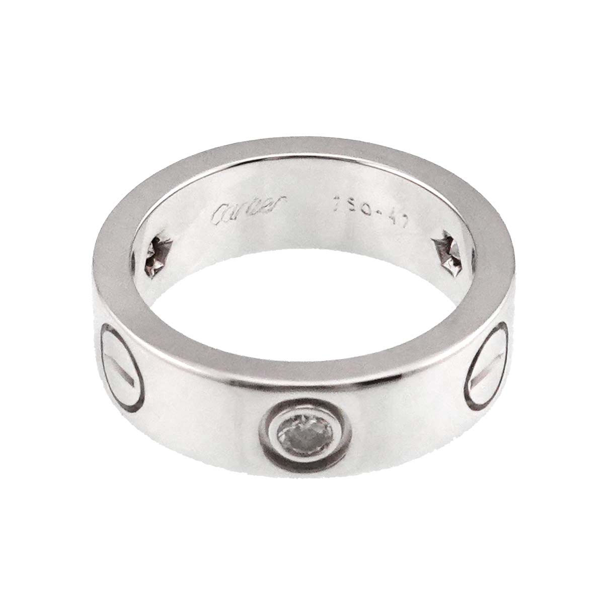 Love Ring Diamond 3P 18K White Gold 750 size47 3.75-4(US)