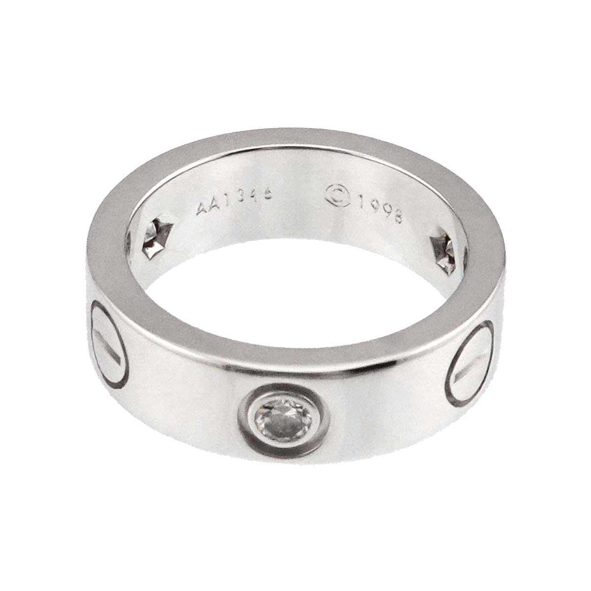 Love Ring Diamond 3P 18K White Gold 750 size47 3.75-4(US)