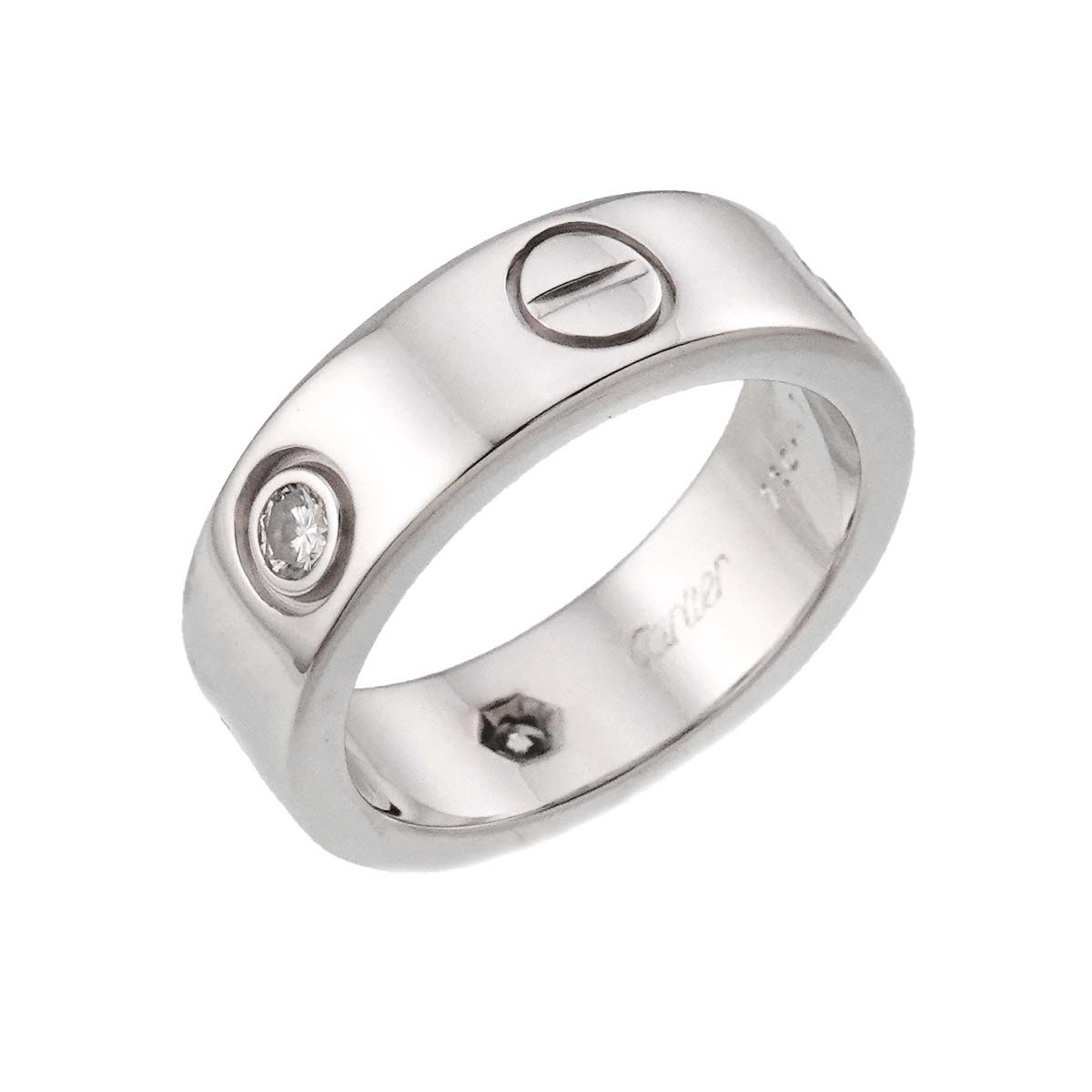 Love Ring Diamond 3P 18K White Gold 750 size47 3.75-4(US)