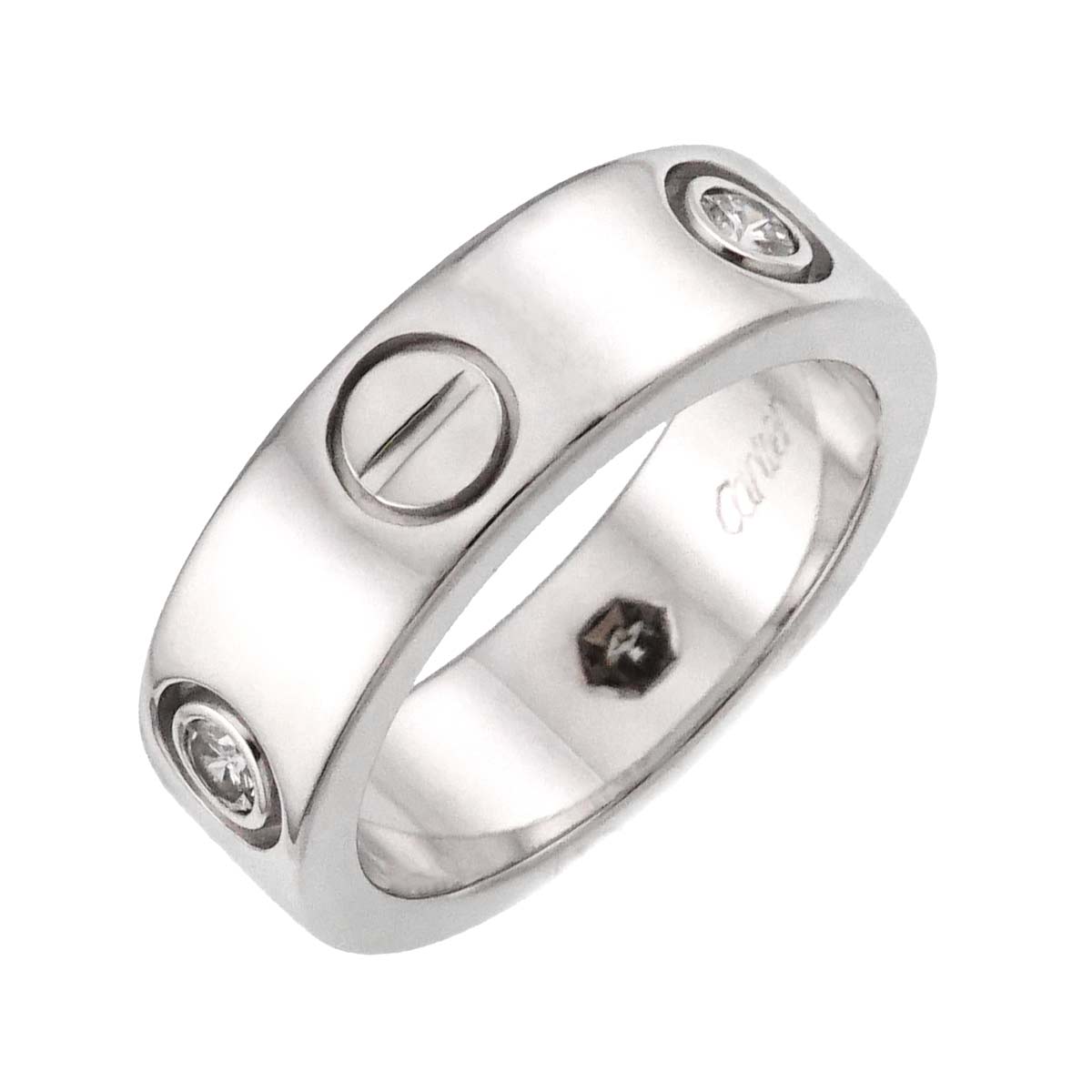 Love Ring Diamond 3P 18K White Gold 750 size47 3.75-4(US)