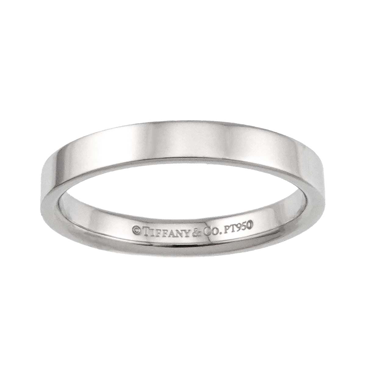 TIFFANY Co. Flat Band Ring Platinum Size6-6.25(US)