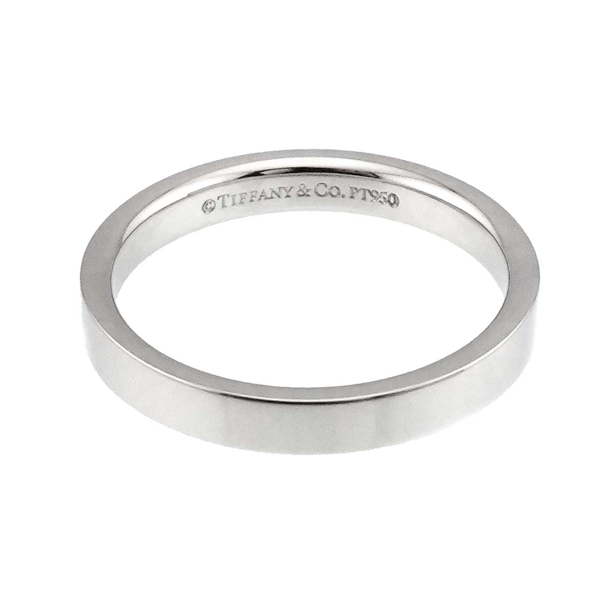 TIFFANY Co. Flat Band Ring Platinum Size6-6.25(US)