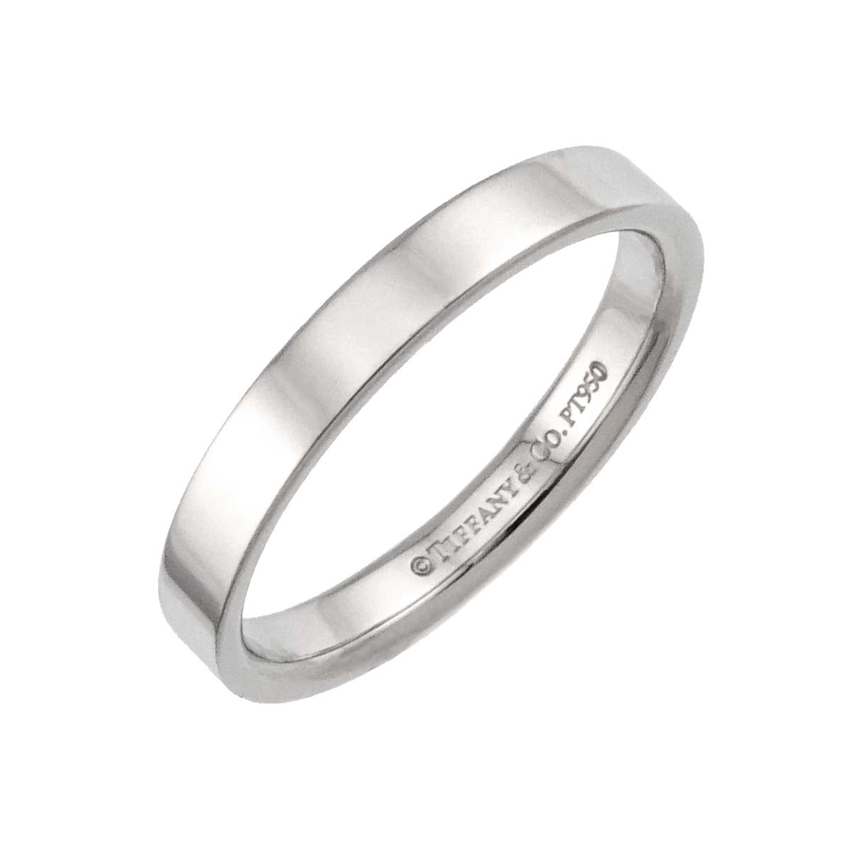 TIFFANY Co. Flat Band Ring Platinum Size6-6.25(US)