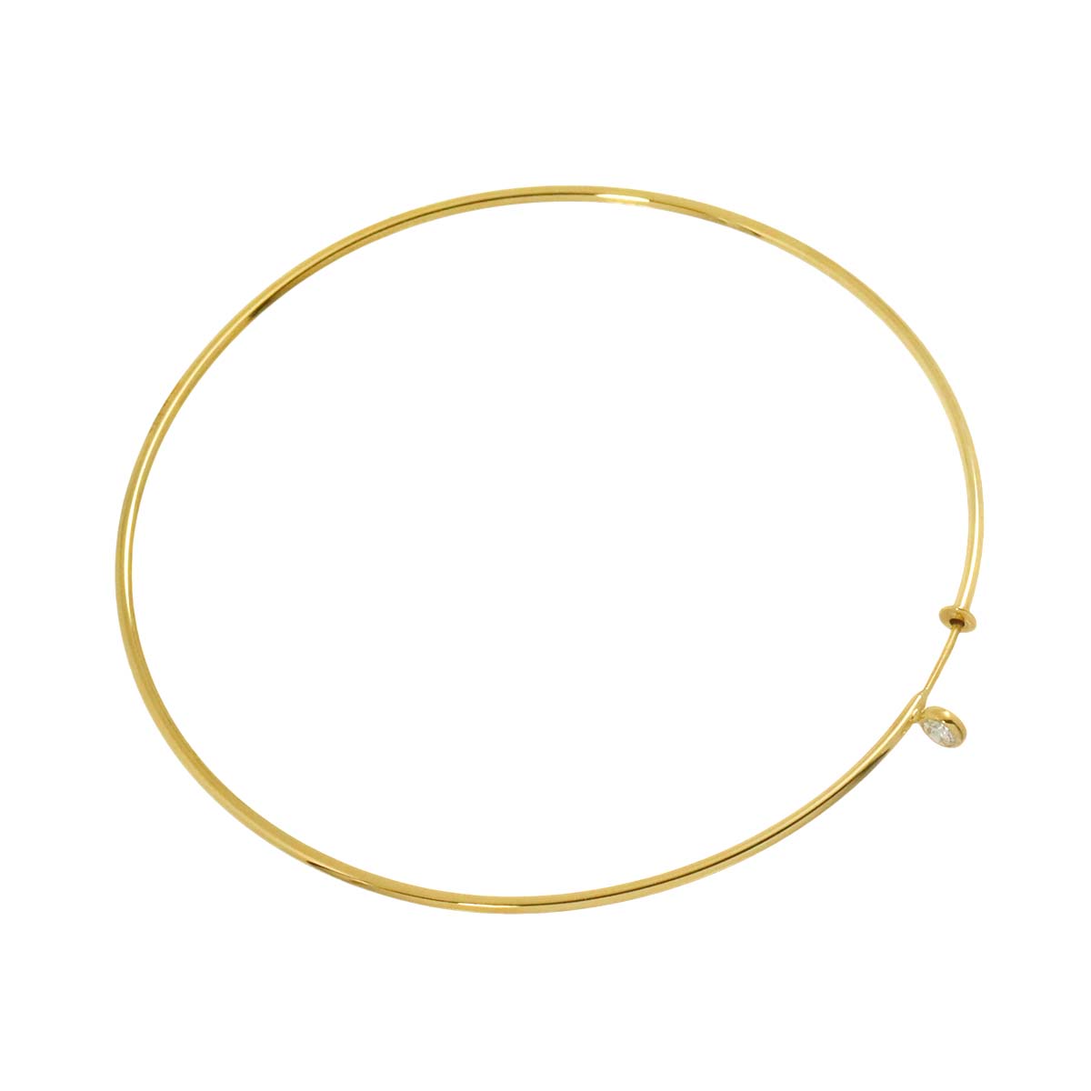 Diamond Hoop Earring Pierced 18K YG One Piece only