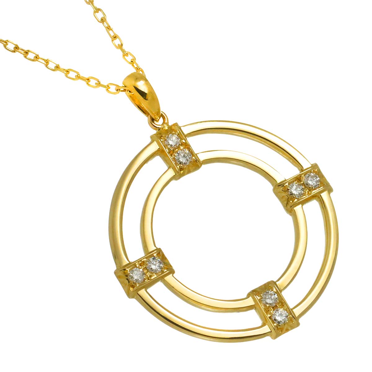 Diamond Necklace 18K Yellow Gold 750