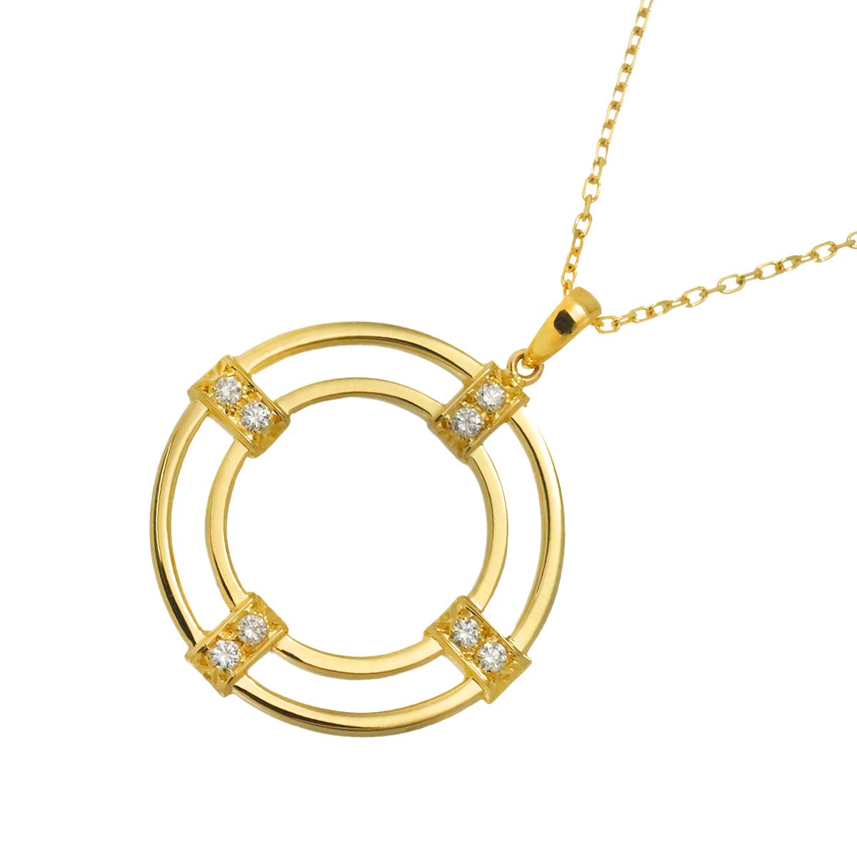 Diamond Necklace 18K Yellow Gold 750