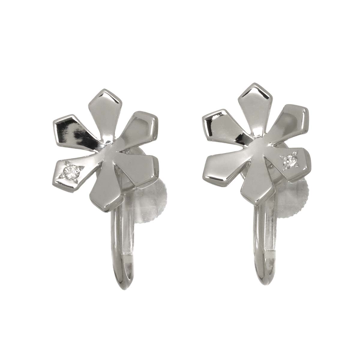 Diamond Earrings 18K White Gold 750