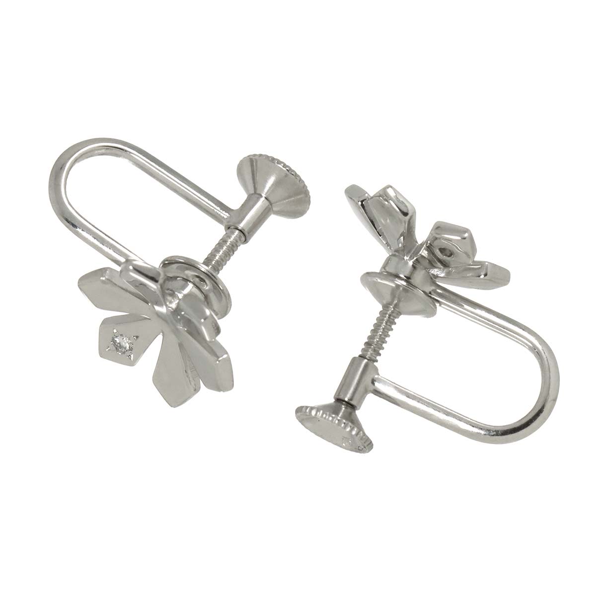 Diamond Earrings 18K White Gold 750