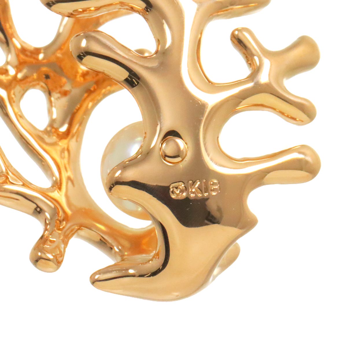 MIKIMOTO Akoya Pearl 5.0mm Pendant Top 18K PG 750