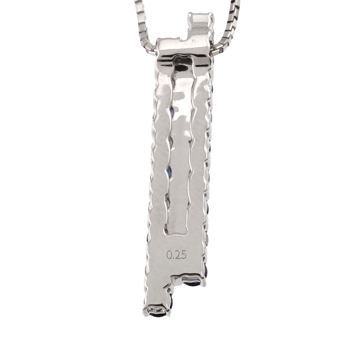 Sapphire Diamond 0.25ct Necklace 18K White Gold 750