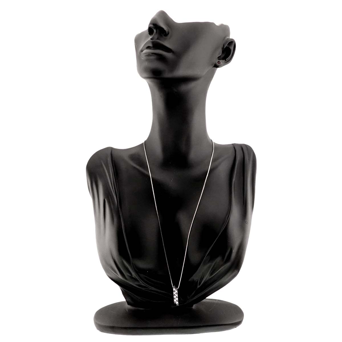 Sapphire Diamond 0.25ct Necklace 18K White Gold 750