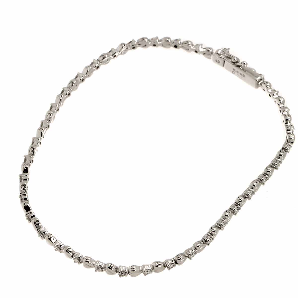 Diamond 0.72ct Bracelet 18K White Gold 750